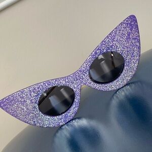 Fabulous Vintage Tura Purple Glitter Sunglasses